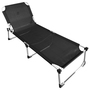 XXL Aluminium Gartenliege bis 150kg schwarz + Beistelltisch