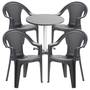 Bistrogarnitur 5-teilig Aluminium - Kunststoff Anthrazit