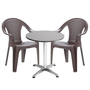 Bistrogarnitur 3-teilig Aluminium - Kunststoff Mokka