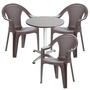 Bistrogarnitur 4-teilig Aluminium - Kunststoff Mokka