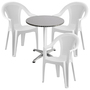 Bistrogarnitur 4-teilig Aluminium - Kunststoff Wei�
