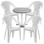 Bistrogarnitur 5-teilig Aluminium - Kunststoff Wei�
