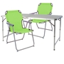 3-teiliges Campingm�bel Set Aluminium Limegr�n robust 120x60x58/70cm 