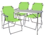 4-teiliges Campingm�bel Set Aluminium Limegr�n robust 120x60x58/70cm 