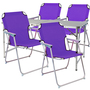 5teiliges Campingm�bel Set Alu wetterfest robust 120x60x58/70cm Lila