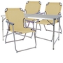 4tlg. Campingm�bel Set Alu wetterfest robust120x60x58/70cm Beige