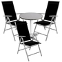 Bistro Sitzgarnitur Bistrogarnitur 4-teilig Silbergrau / Schwarz