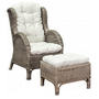 Luxus Rattan Set 2 x Relaxsessel mit Fu�hocker + Mosaiktisch