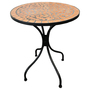 Luxus Rattan Set 2 x Relaxsessel mit Fuhocker + Mosaiktisch