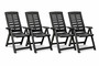 4 St�ck Klappstuhl Hochlehner Gartenstuhl Kunststoff Anthrazit 5-Positionen