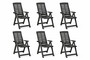 6 St�ck Klappstuhl Hochlehner Gartenstuhl Kunststoff Anthrazit 5-Positionen