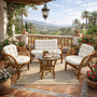 Garten- Sitzgruppe Rattan Bahama 10-tlg natur