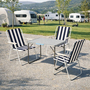 4-teiliges Campingm�bel Set Alu L70xB50xH59cm blau-wei� gestreift