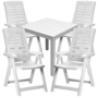 Sitzgarnitur Bistrogarnitur 5-teilig Wei� Holzoptik