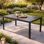 Garten Glastisch Dunkelgrau Black tempered Glasplatte