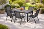 Garten Glastisch Dunkelgrau Black tempered Glasplatte