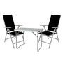 3-teiliges Campingm�bel Set Aluminium Textilen schwarz
