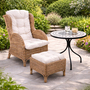 Luxus Rattan Set Relaxsessel mit Fu�hocker + Mosaiktisch