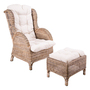 Luxus Rattan Set Relaxsessel mit Fu�hocker + Mosaiktisch
