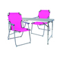 3tlg. Campingm�bel Set Alu wetterfest robust120x60x58/70cm Pink