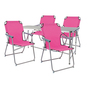 5-teiliges Campingm�bel Set Alu 120x60x58/70cm Pink