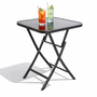 Bistrotisch Klapptisch wetterfest Dunkelgrau Glas / Metall 60x60xH70cm