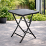 Bistrotisch Klapptisch wetterfest Dunkelgrau Glas / Metall 60x60xH70cm