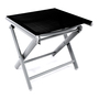 Garten Klapphocker / Fuhocker Aluminium - Textilen Silbergrau/Schwarz