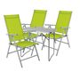 4-teiliges Campingm�bel Set Aluminium Textilen Lime