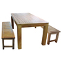 Sitzgruppe Teakholz 180x90x75cm Tisch + 2 B�nke Teak