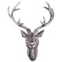 XXL Hirschgeweih Hirschkopf Geweih 10-Ender Silber Optik 48x32x61cm