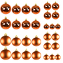 30tlg. Christbaumkugeln / Weihnachtskugeln orange  4/5/6/7cm