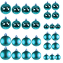 30tlg. Christbaumkugeln / Weihnachtskugeln petrol  4/5/6/7cm