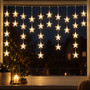 40er LED Sternenvorhang Lichterkette Weihnachtsbeleuchtung IP44 warmwei�