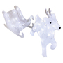 Acryl Rentier mit Schlitten 50 LEDs kaltwei� Au�enbeleuchtung