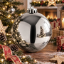 XXXL Weihnachtsbaumkugeln Dekokugel Christbaumkugeln Silber  25cm