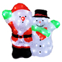 Acryl Weihnachtsmann + Schneemann 90 LEDs kaltwei� Au�enbeleuchtung