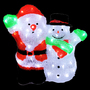 Acryl Weihnachtsmann + Schneemann 90 LEDs kaltwei� Au�enbeleuchtung