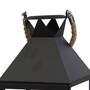 3er Laternen mit Seilgriffen Set Schwarz 25/40/51cm