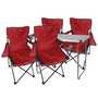 5-teiliges Campingm�bel Set rot Tisch+ campingst�hle mit Tasche