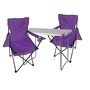 3-teiliges Campingm�bel Set Lila Tisch+Campingst�hle mit Tasche 