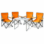 5-teiliges Campingm�bel Set orange Tisch+Campingst�hle mit Tasche 
