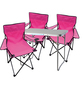 4-teiliges Campingm�bel Set pink Tisch+Campingst�hle mit Tasche