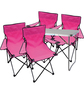 5-teiliges Campingm�bel Set pink Tisch+Campingst�hle mit Tasche