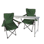 3-teiliges Campingm�bel Set gr�n Tisch h�henverstellbar St�hle Tasche