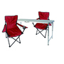3-teiliges Campingm�bel Set rot Tisch h�henverstellbar +St�hle mit Tasche 