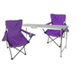 3-teiliges Campingm�bel Set lila Tisch h�henverstellbar St�hle Tasche 