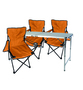4tlg Campingm�bel Set orange Tisch h�henverstellbar St�hle Tasche 