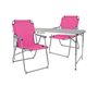 3-teiliges Campingm�bel Set Alu 120x60x58/70cm Pink