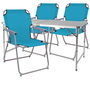 4-teiliges Campingm�bel Set Alu 120x60x58/70cm Petrol
